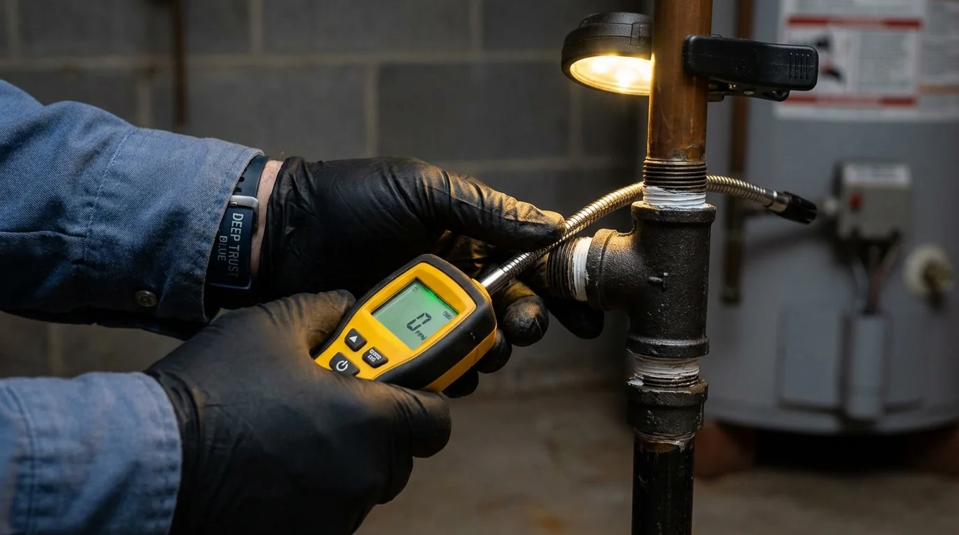 Gas leak detection with electronic sniffer by Johns Plumbing LLC in Marienville